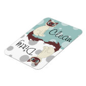 可愛いラグドールシャメスクリーン汚れた食洗機マグネット マグネット (左側)