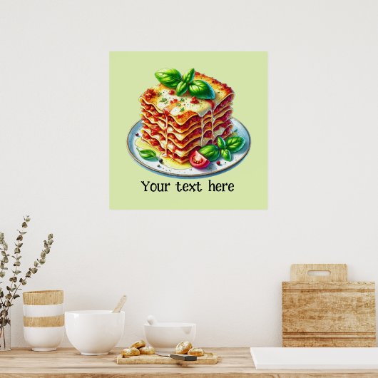 可愛いラザニアイタリアンフードビジネス ポスター (キッチン)