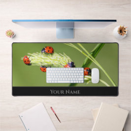 可愛いラッキーなマインドセット用ラッキー前向きラディバグ デスクマット