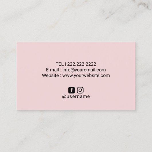 可愛いラッシュメイクアップアーティスト赤面ピンクのブラシストローク 名刺 (裏面)