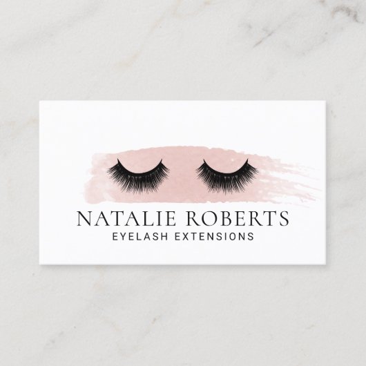 可愛いラッシュメイクアップアーティスト赤面ピンクのブラシストローク 名刺 (正面)