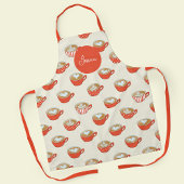 可愛いラテアートinレッドコーヒーマグスパターン エプロン