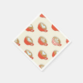 可愛いラテアートinレッドコーヒーマグスパターン スタンダードカクテルナプキン (角)