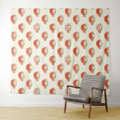 可愛いラテアートinレッドコーヒーマグスパターン タペストリー (インサイチュ(横))