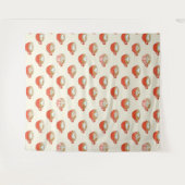 可愛いラテアートinレッドコーヒーマグスパターン タペストリー (正面(横))