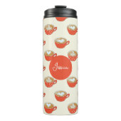 可愛いラテアートinレッドコーヒーマグスパターン タンブラー (正面)