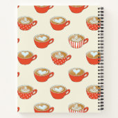 可愛いラテアートinレッドコーヒーマグスパターン ノートブック (裏面)