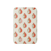 可愛いラテアートinレッドコーヒーマグスパターン バスマット (正面縦)