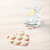 可愛いラテアートinレッドコーヒーマグスパターン ペーパーコースター (インサイチュ)