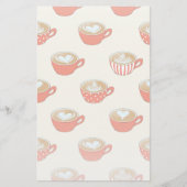 可愛いラテアートinレッドコーヒーマグスパターン 便箋 (正面)