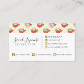 可愛いラテアートinレッドコーヒーマグスパターン 名刺 (裏面)