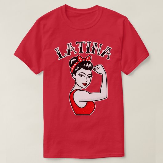 可愛いラテンアメリカ系女性ロージーザリベータータトゥー Tシャツ (デザイン正面)