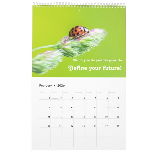 可愛いラディバグとやる気を起こさせる引用文 カレンダー (2月 2026)