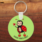 可愛いラディバグとハートオングリーン キーホルダー (裏面)