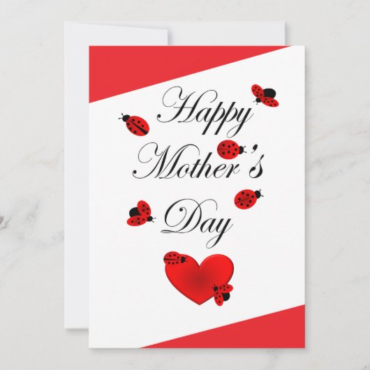 可愛いラディバグとハートハッピーマザーズデイ シーズンカード (正面)