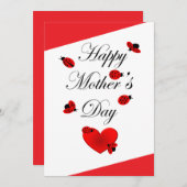 可愛いラディバグとハートハッピーマザーズデイ シーズンカード (正面/裏面)