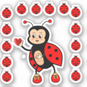 可愛いラディバグとハート シール (正面)