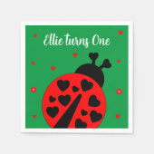 可愛いラディバグとハート スタンダードカクテルナプキン (正面)