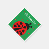 可愛いラディバグとハート スタンダードカクテルナプキン (角)