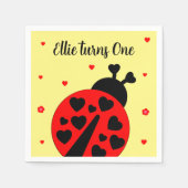 可愛いラディバグとハート スタンダードカクテルナプキン (正面)