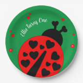 可愛いラディバグとハート ペーパープレート (正面)