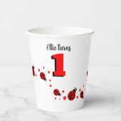 可愛いラディバグとハート 紙コップ (正面)