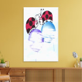 可愛いラディバグとバルーンカラフル漫画 キャンバスプリント (インサイチュ (リビング))