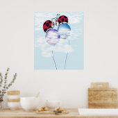 可愛いラディバグとバルーンカラフル漫画 ポスター (キッチン)