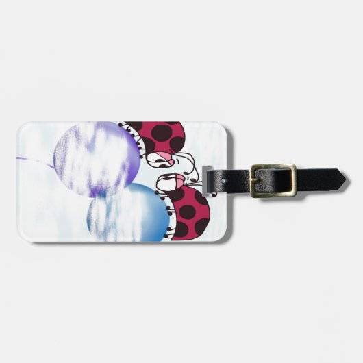 可愛いラディバグとバルーンカラフル漫画 ラゲッジタグ (正面横)