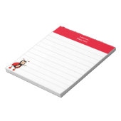 可愛いラディバグと赤いヘッダーが並ぶ ノートパッド (回転)