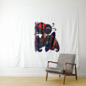 可愛いラディバグと黒猫ハロウィンクラシックのT士 タペストリー (インサイチュ(横))