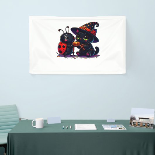 可愛いラディバグと黒猫ハロウィンクラシックのT士 横断幕 (トレードショー)