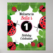 可愛いラディバグのテーマパーティーウェルカムポスター ポスター (正面)