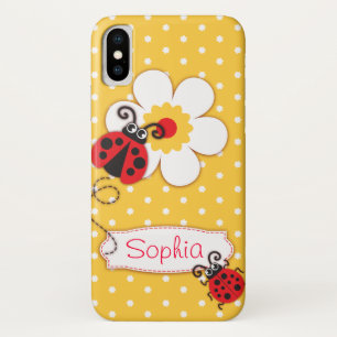 可愛いラディバグの女の子の名前イエロー iPhone X ケース