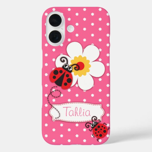 可愛いラディバグの女の子の名前パープルiphone case Case-Mate iPhoneケース (裏面)