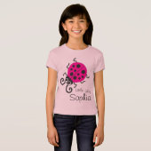 可愛いラディバグの女の子の名前ピンクの白Tシャツ トライブレンドＴシャツ (正面フル)