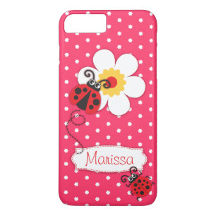 可愛いラディバグの女の子の名前レッドピンクのケース iPhone 8 PLUS/7 PLUSケース