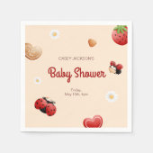 可愛いラディバグの花ベビーシャワー スタンダードカクテルナプキン (正面)