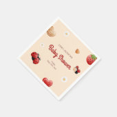 可愛いラディバグの花ベビーシャワー スタンダードカクテルナプキン (角)