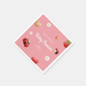 可愛いラディバグの花ベビーシャワー スタンダードカクテルナプキン (角)