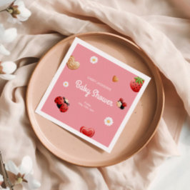 可愛いラディバグの花ベビーシャワー スタンダードカクテルナプキン