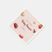 可愛いラディバグの花ベビーシャワー スタンダードカクテルナプキン (角)