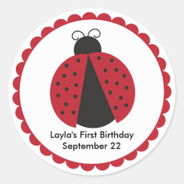 可愛いラディバグの誕生日パーティーのお願い ラウンドシール