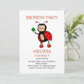 可愛いラディバグガールバースデーパーティー 招待状 (スタンド正面)