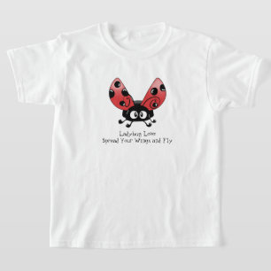 可愛いラディバググラフィックティーカラフル昆虫デザイン Tシャツ