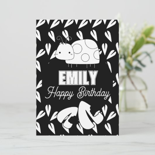 可愛いラディバグハートカラーリングバースデーパーティー シーズンカード (スタンド正面)