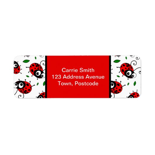 可愛いラディバグパターン ラベル (正面)