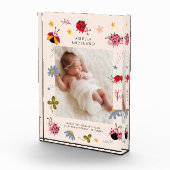 可愛いラディバグ女の子のスクエアフォトキープサケ フォトブロック (右)