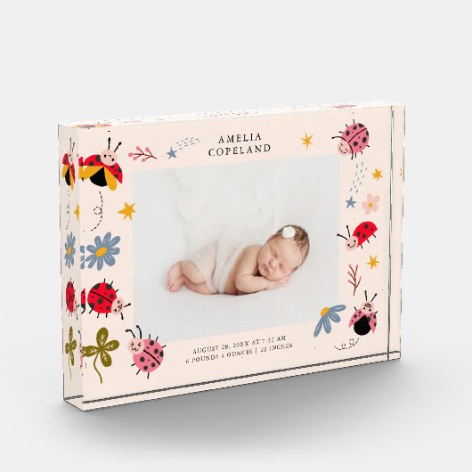 可愛いラディバグ女の子フォトキープサケ フォトブロック (左)