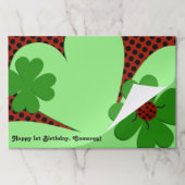 可愛いラディバグ幸せ1st誕生日の名前紙パッド ペーパーパッド (折り畳み)